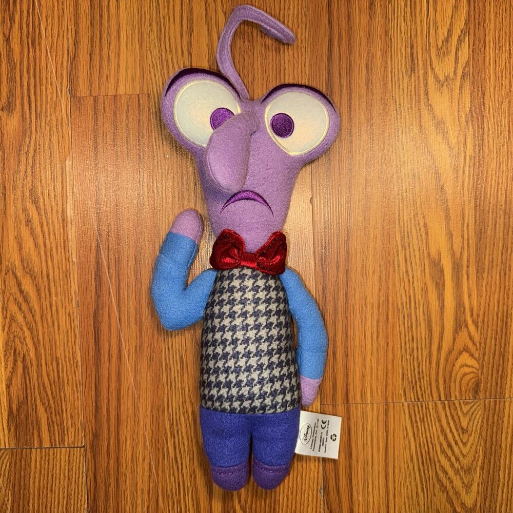 Disney Pixar Inside Out Fear Doll Purple Red Bow Tie Plush Toy Lovey
